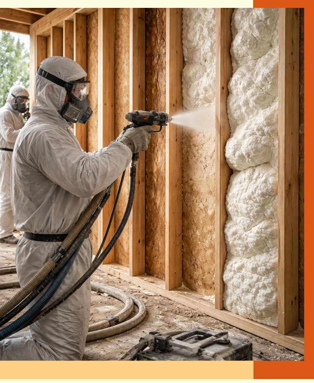 Утепление каркасного дома ППУ в Нижнеудинске от 2848 руб./м2 — работа под ключ | ТепломастерНжк