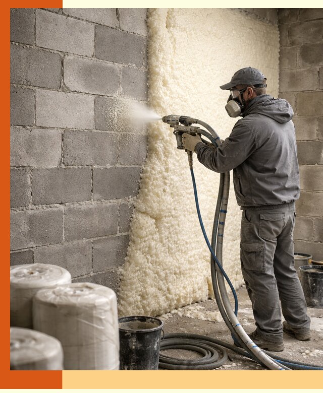 Утепление блочной стены ППУ в Нижнеудинске качественно и надёжно