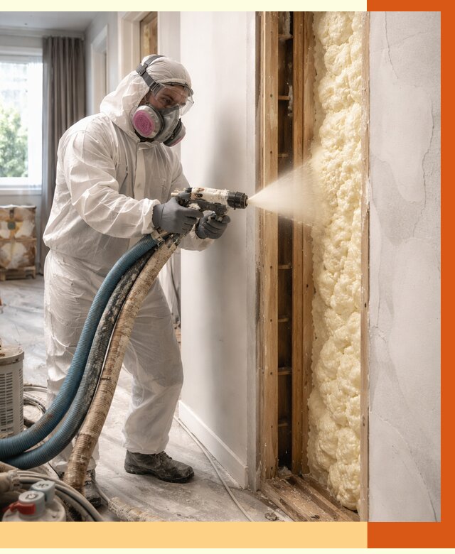 Межстеновое утепление ППУ в Нижнеудинске от 2797 руб/м2 — межстенное утепление под ключ | ТепломастерНжк