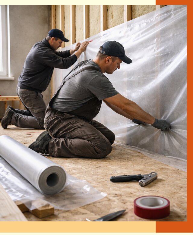 Монтаж пароизоляции в Нижнеудинске от 2543 руб. — установка и укладка под ключ | ТепломастерНжк